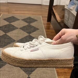 Superga Women's White Canvas Espadrille Sneakers